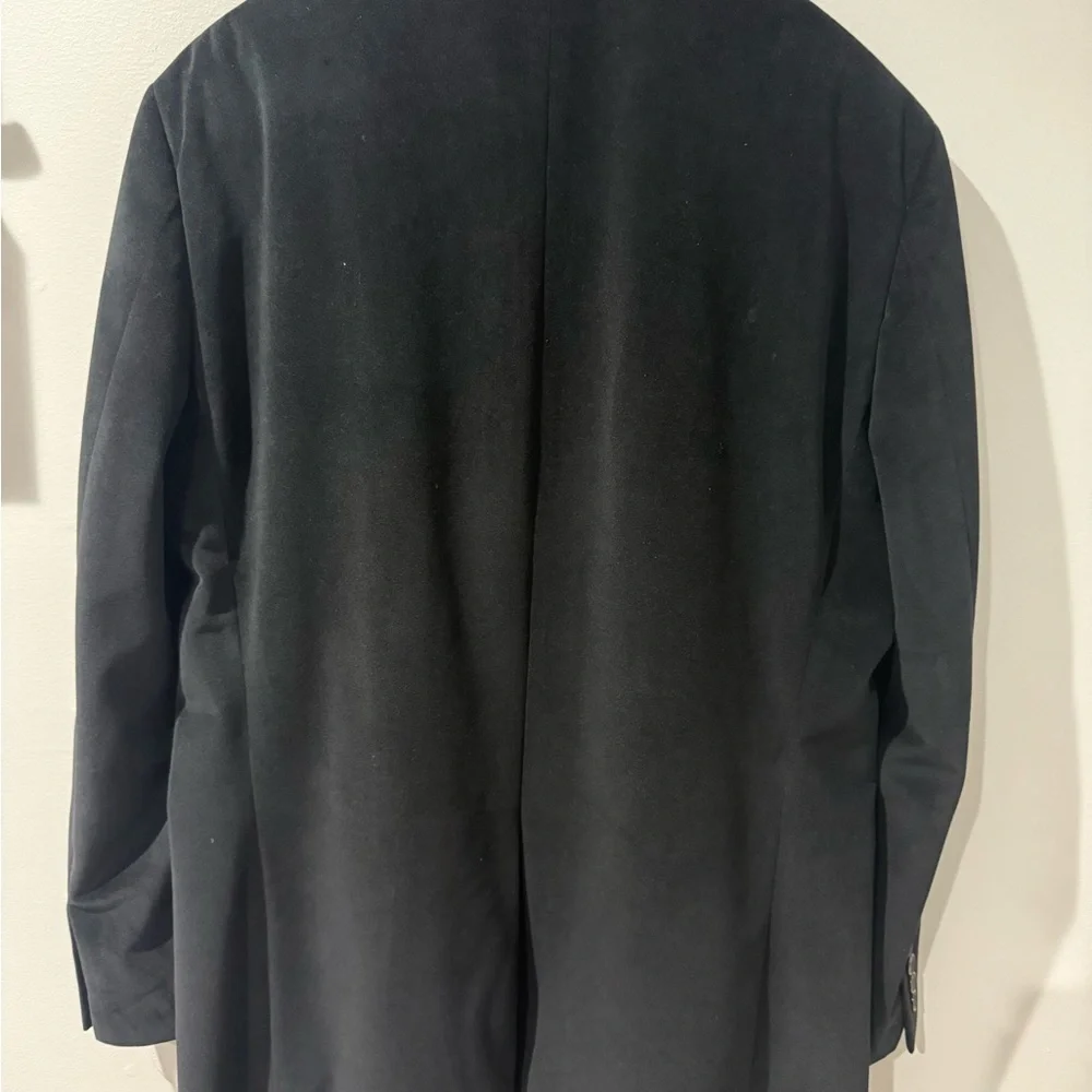Lauren Ralph Lauren Faux‎ Suede Blazer Mens 43R Black Sport Coat Paisley Lined